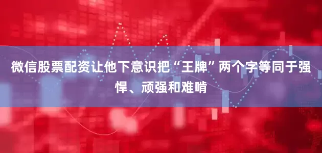 微信股票配资让他下意识把“王牌”两个字等同于强悍、顽强和难啃